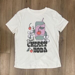 abercrombie kids | White Short Sleeve Tee | Cherry Soda Graphic
